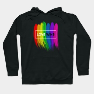 Love Wins Rainbow Gay Lesbian Pride Equality Freedom Peace Colourful Gift Hoodie